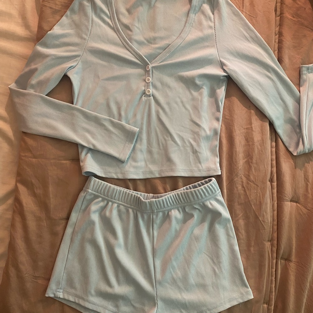 Amazon Essentials Women's Light Blue Pajama Set